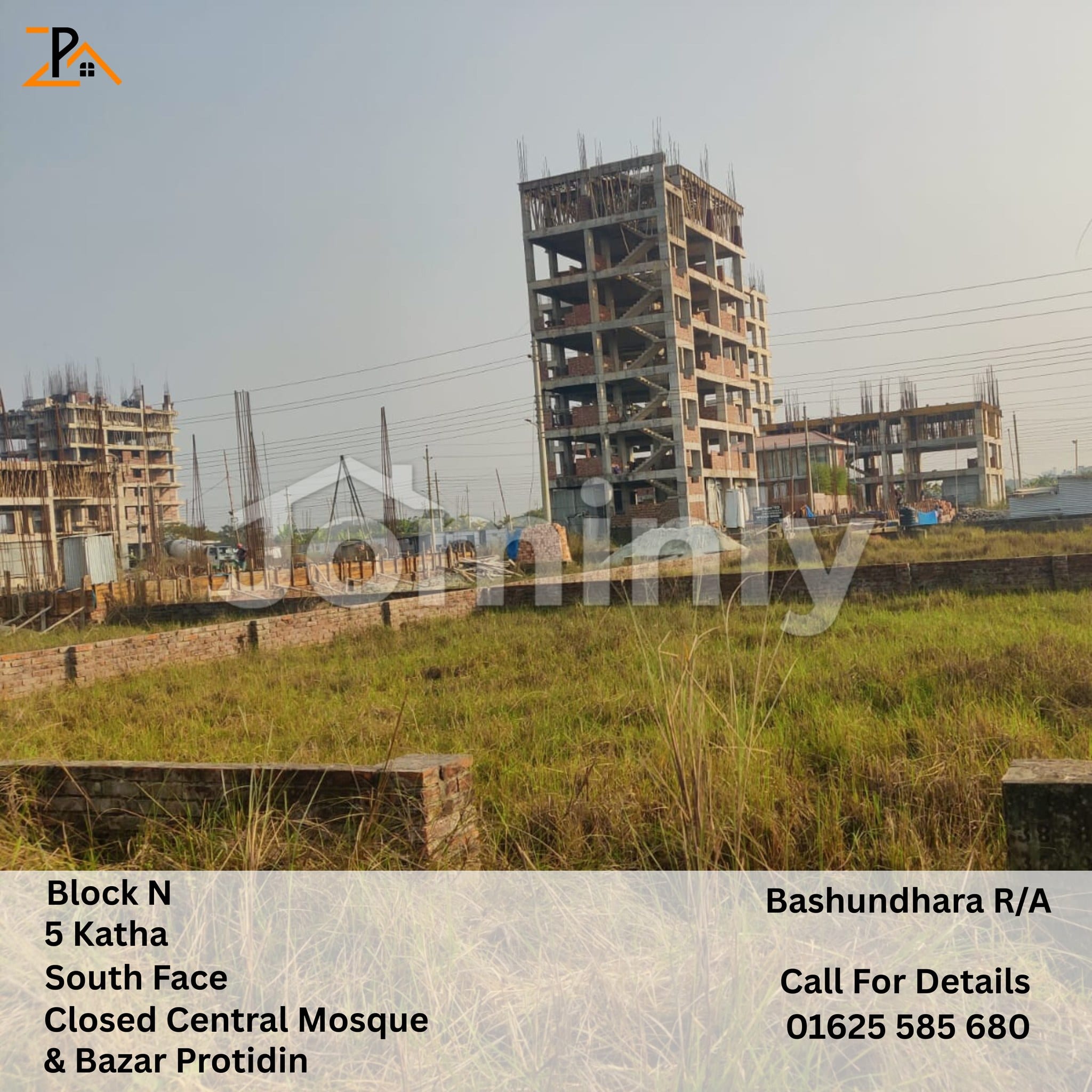 Prime 5 Katha South Facing Plot for Sale in Block-N, Bashundhara R/A | Near Central Mosque & Bazar Protidin
