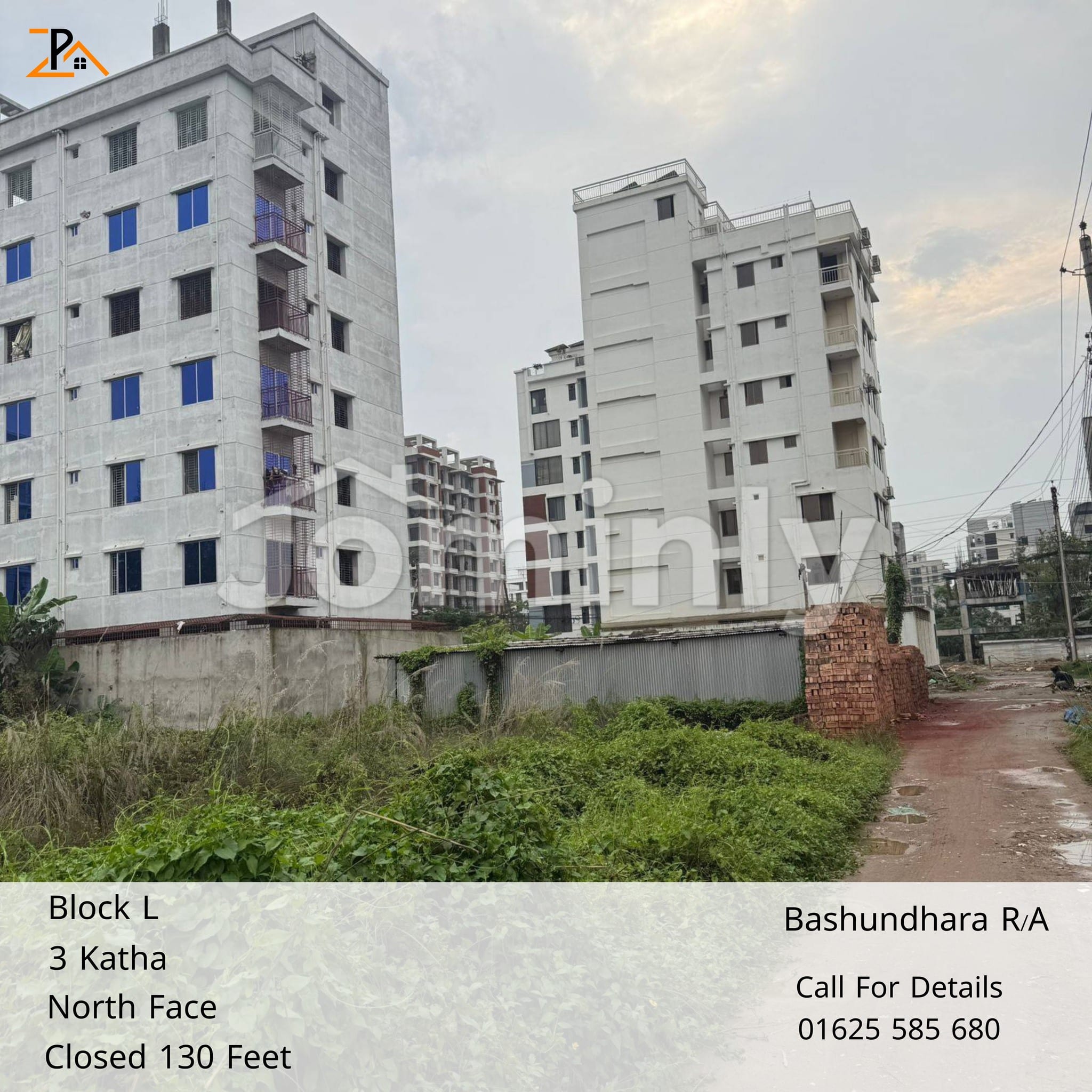 Ready for Construction: 3 Katha North-Facing Plot for Sale at Bashundhara R/A, Block L