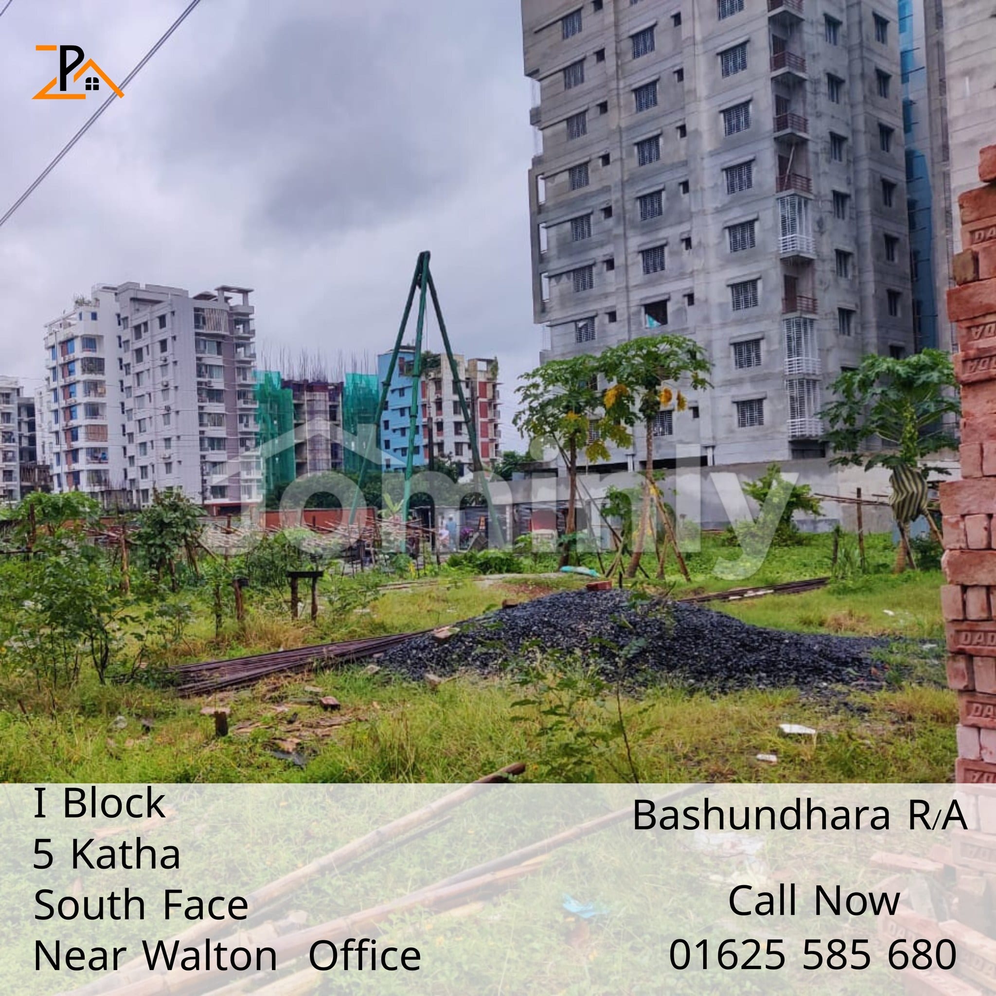 5 Katha South-Facing Residential Plot for Sale in Block I, Bashundhara R/A | Near Walton Office