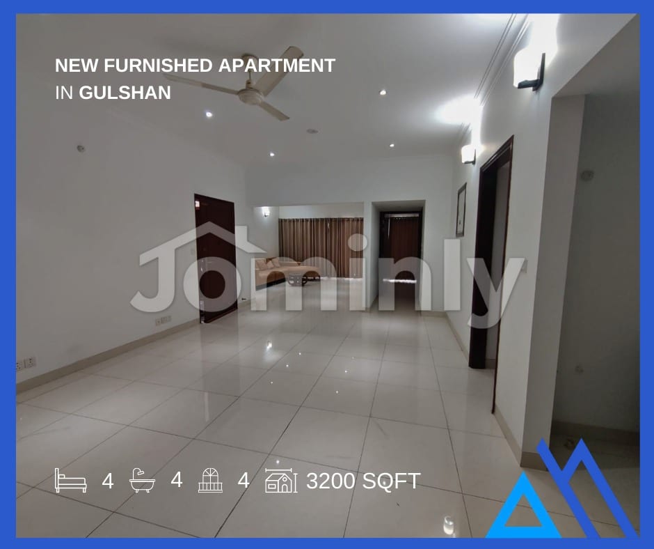 Premium 3200 Sqft Fully Furnished 4-Bedroom Apartment with Rooftop Pool in Gulshan
