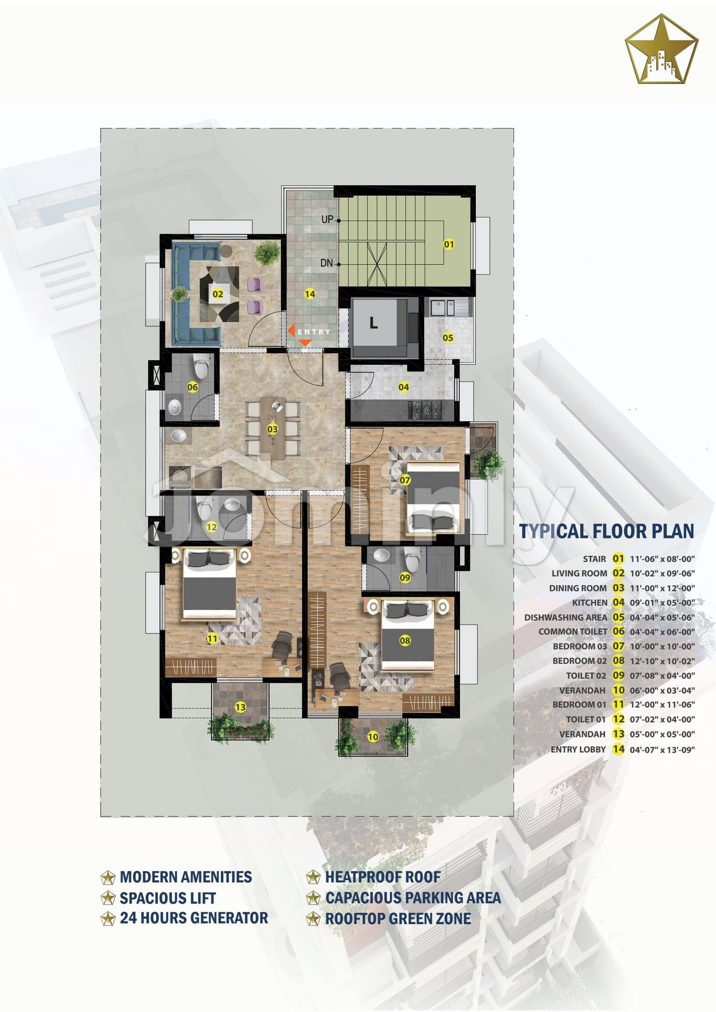 South-Facing 1,400 SQFT Single-Unit Ongoing Apartment @ Block F, Aftabnagar - 5