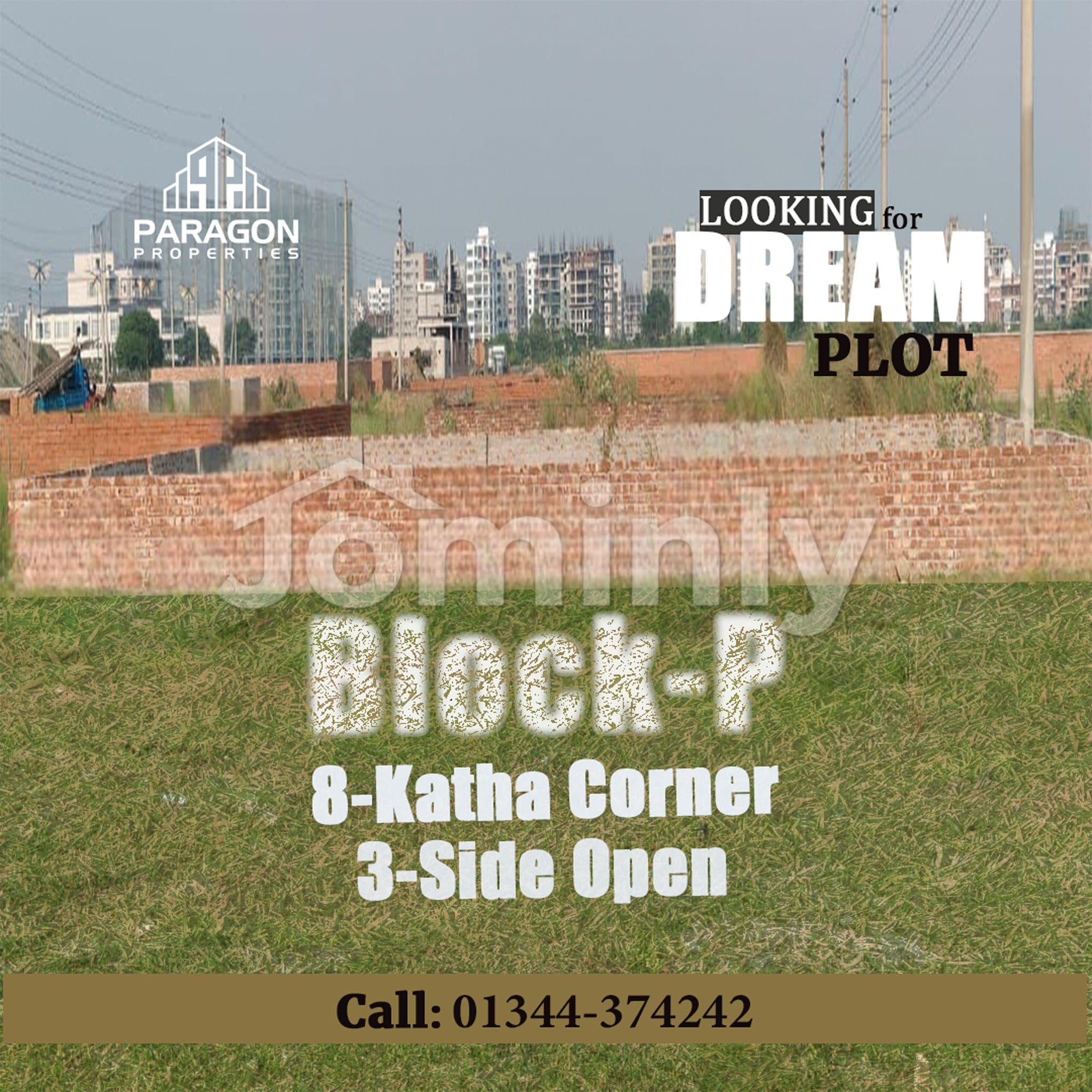 Three-Side Open 8 Katha Corner Plot for Sale @ Block P, Bashundhara R/A