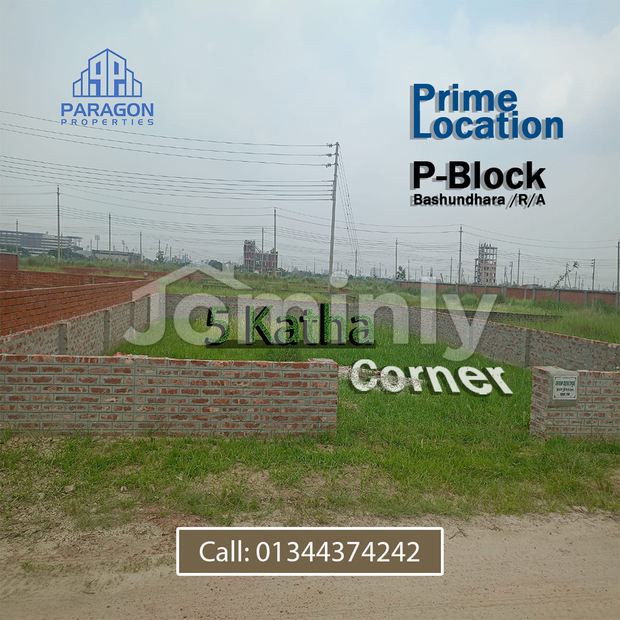 Premium 5 Katha Corner Plot for Sale @ Block P, Bashundhara R/A