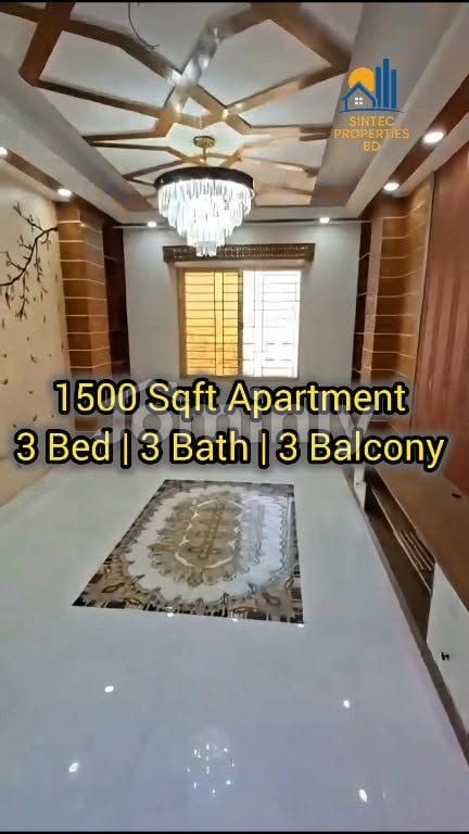 Fully Interior-Designed 1,500 Sq Ft 3 BHK Ready Apartment with Line Gas on the 8th Floor at Chashara, Narayanganj