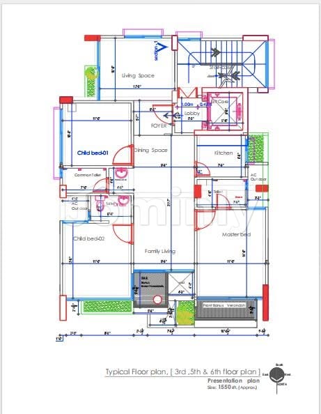 1550 Sqft Premium Ongoing North-Facing Flat for Sale Near Mosque | Block K, Basundhara R/A | 3 Bed, 3 Bath, 3 Balcony, Lift & Parking Included - 4
