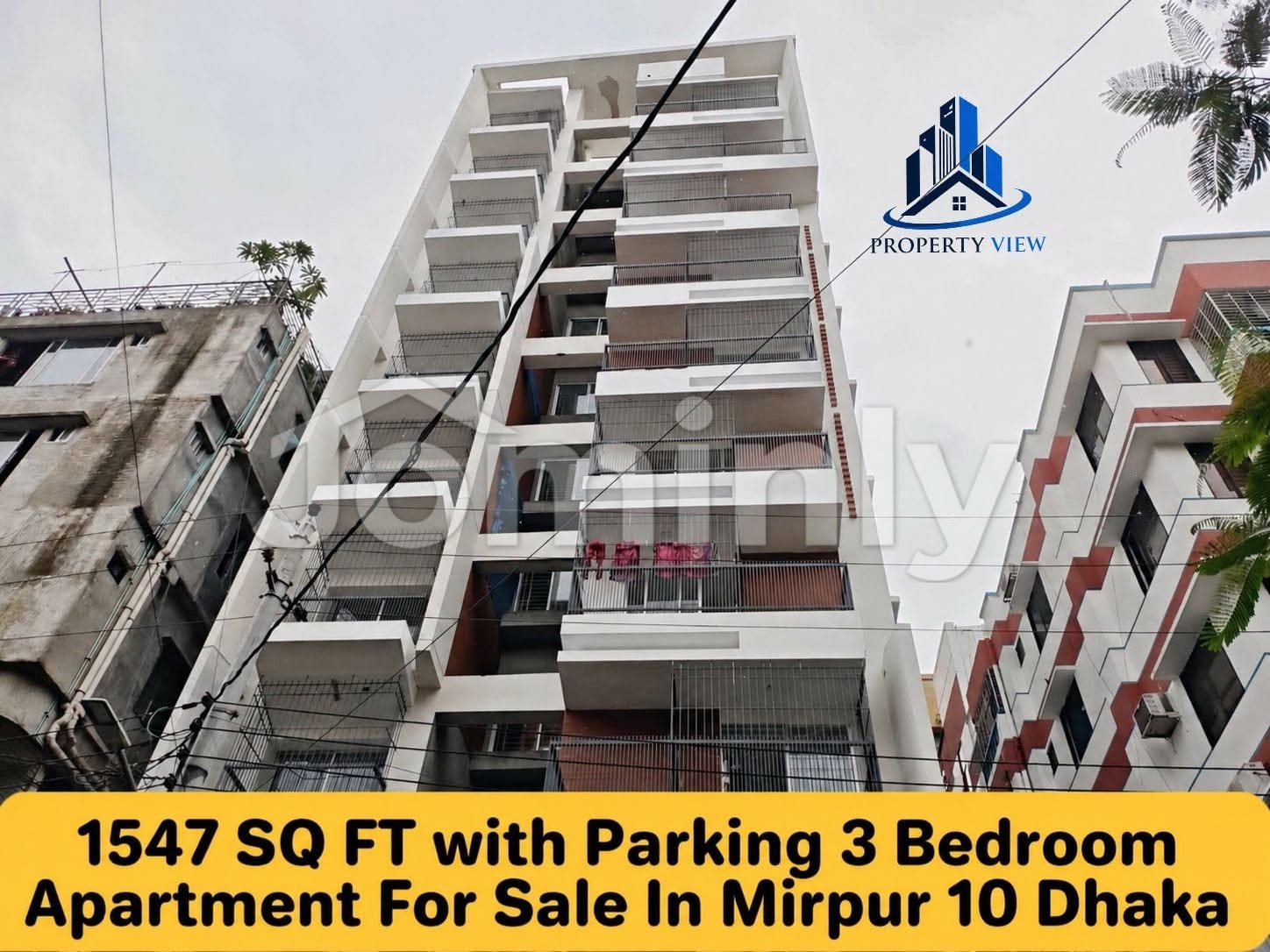 1547 SQFT Brand New South-West Facing Corner Flat for Sale | 1st Floor, Block B, Mirpur 10 (Near Ideal Girls College) | 3 Bed, 3 Bath, 3 Balcony | Lift, Generator & Parking Included