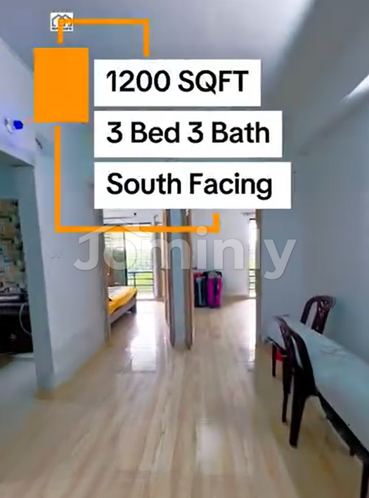 1,200 SQFT (111.48 SQM) South-Facing New Apartment for Sale | Ati Model Town, Keraniganj | 3 Bedrooms | Custom Finishing Option - 3