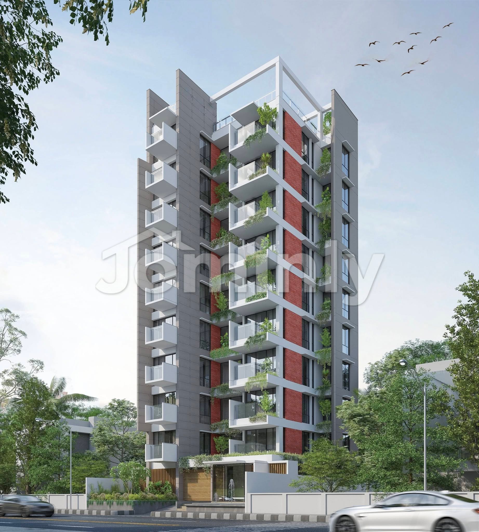 2000 SQFT South-Facing Single Unit Luxury Apartment for Sale | Block L, Bashundhara R/A | Level 6 | South Facing | 3 Beds, 4 Baths, 3 Verandas, Servant Toilet, Rooftop Garden & Dedicated Parking