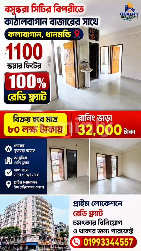 1100 Sqft East-Facing Flat for Sale Near Kathalbagan Bazar & Bashundhara City Kalabagan