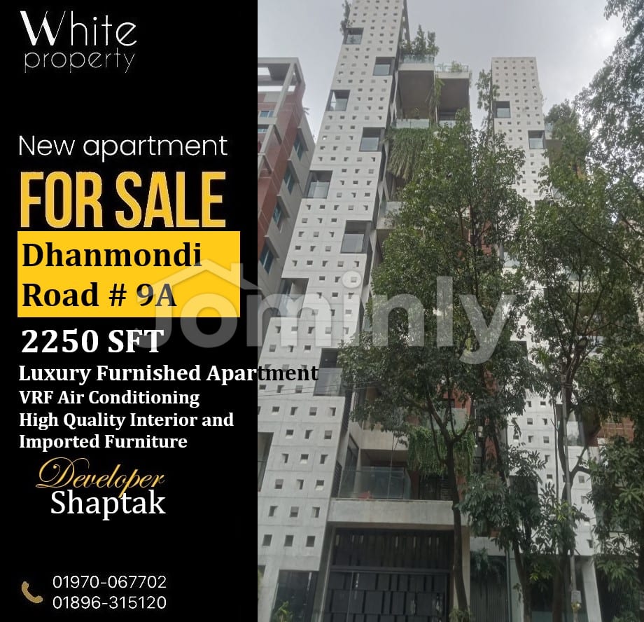 2250 Sqft Fully Interior Done 3-Bedroom Apartment with VRF AC & Imported Furniture for Sale in Road 9/A Dhanmondi