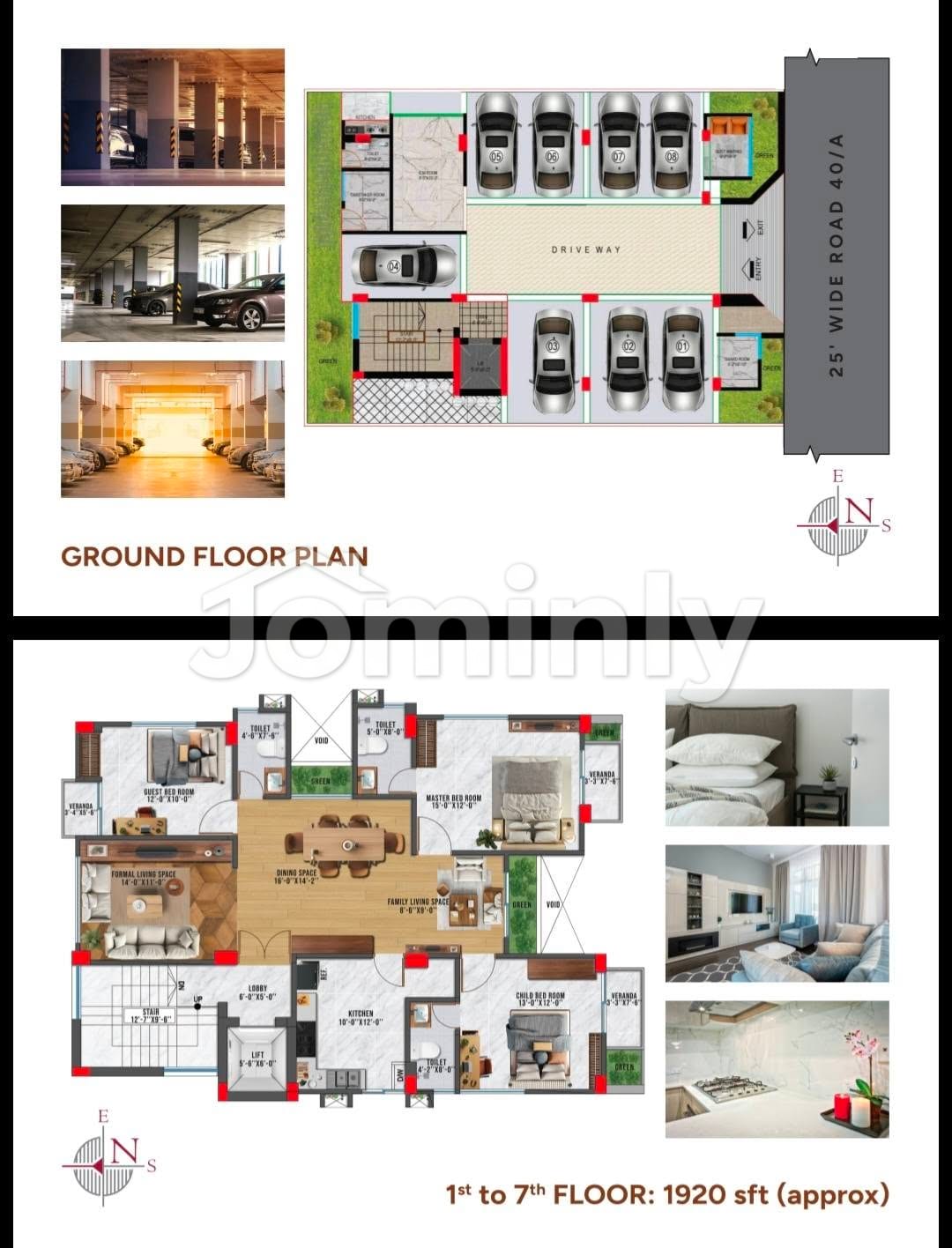 2040 Sqft South-Facing Single-Unit 5th Floor 3-Bedroom Luxury Apartment for Sale in Block-M Bashundhara R/A