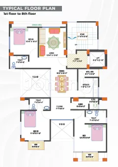 1,650+ SQFT Brand-New Top-Floor Apartment for Sale | Bashundhara R/A Block F | North Facing | 3 Bed | 2 Balcony - 4
