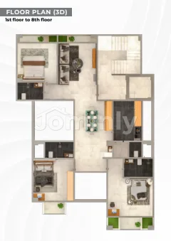 1,650+ SQFT Brand-New Top-Floor Apartment for Sale | Bashundhara R/A Block F | North Facing | 3 Bed | 2 Balcony - 5