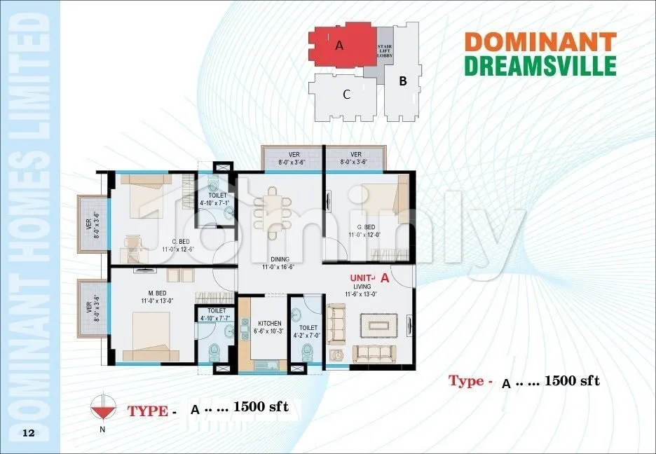 1500 Sqft Ongoing Unit-A/C Apartment for Sale | Dominant Dreamsville, Priyanka Runway City, Uttara | RAJUK Approved - 3