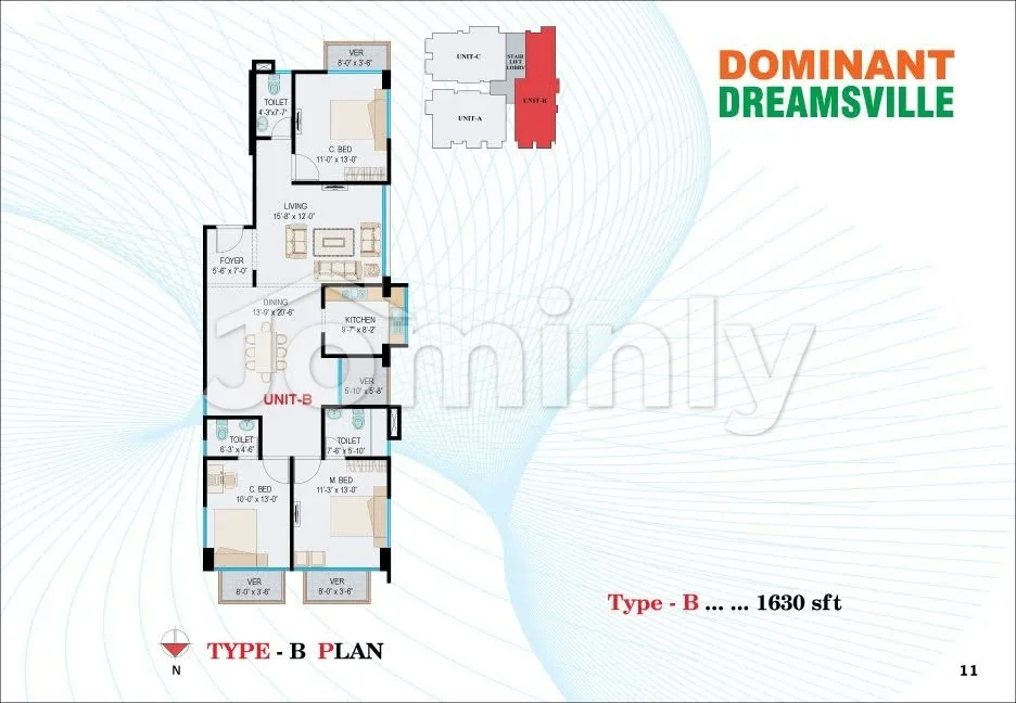 1630 Sqft Spacious Ongoing Unit-B Apartment for Sale | Dominant Dreamsville, Priyanka Runway City, Uttara | RAJUK Approved - 3