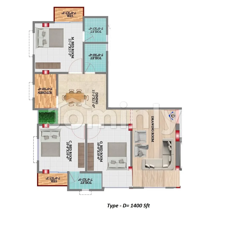 1400 Sqft Semi-Ready 3-Bed Apartment for Sale | Dominant Ali Dais Squire, East Rampura | Near Rampura High School - 4