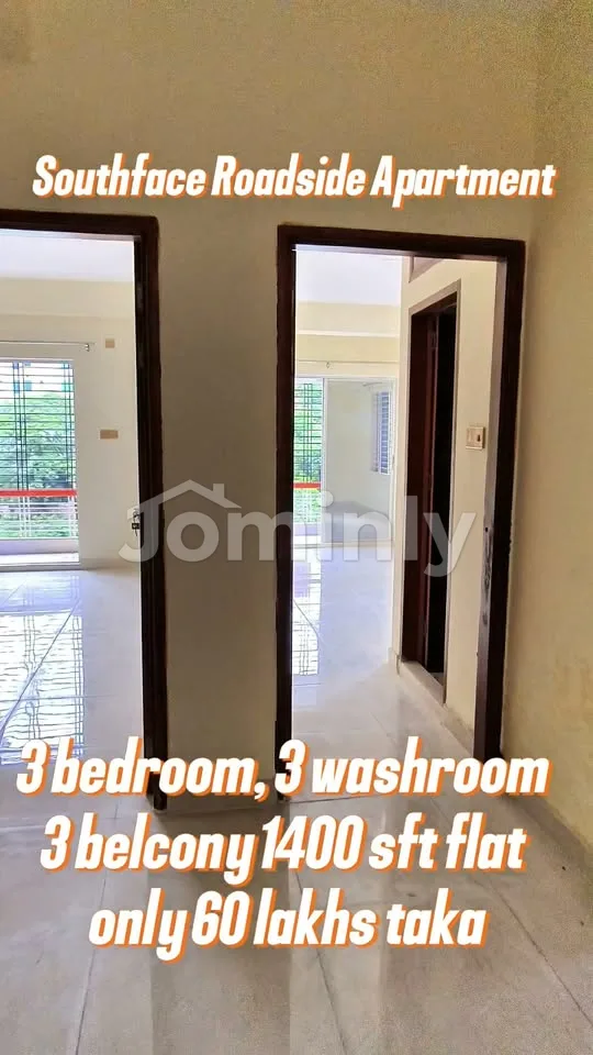 1400 Sq Ft South-Facing Roadside Flat for Sale | Block A, Bashundhara Riverview | South Keraniganj