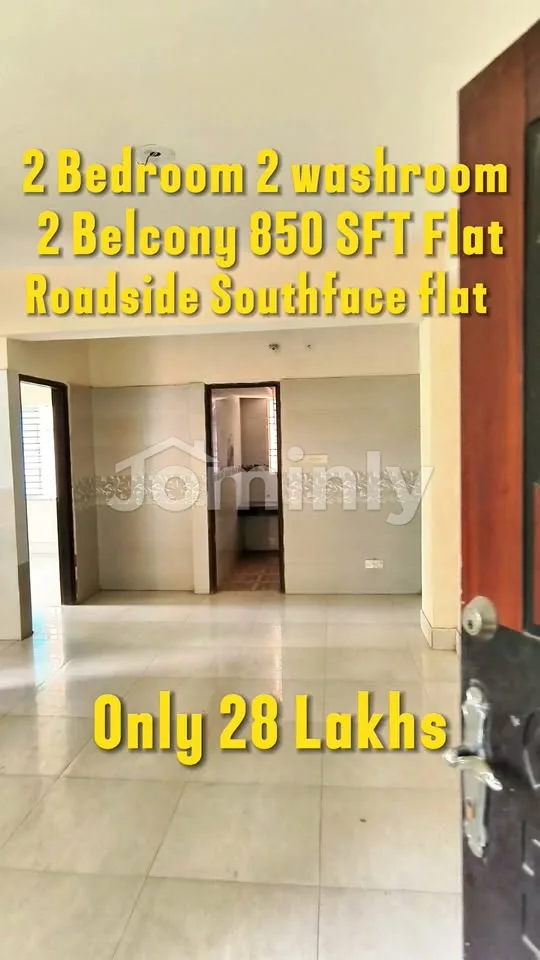 850 Sq Ft South-Facing 2-Bedroom Apartment with Land Share for Sale | 2nd Floor, Block C, Bashundhara Riverview, South Keraniganj